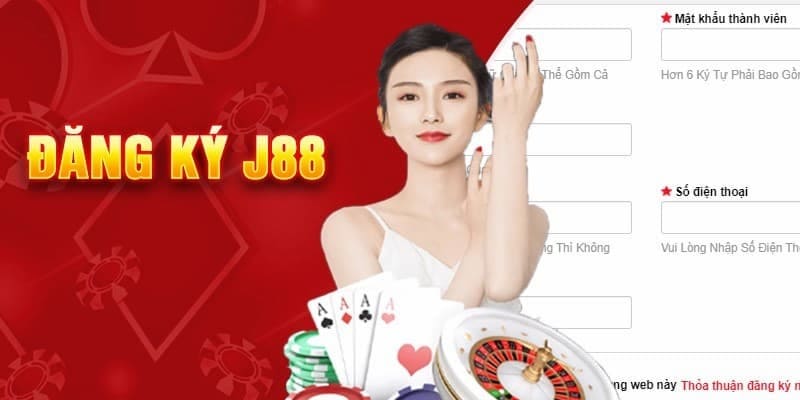 Nhập đầy đủ dữ liệu cá nhân để hoàn thành quy trình đăng ký J88